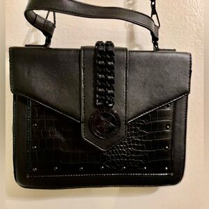 Dark Lord Black Croc-Embossed Women's Bag